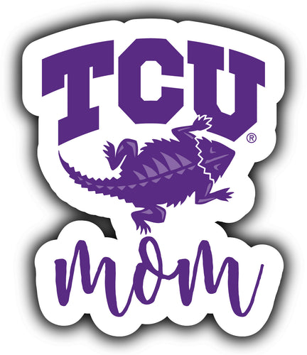 Texas Christian University 4-Inch Proud Mom NCAA - Durable School Spirit Vinyl Decal Perfect Gift for Mom