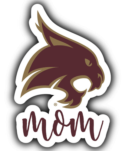 Texas State Bobcats 4-Inch Proud Mom NCAA - Durable School Spirit Vinyl Decal Perfect Gift for Mom