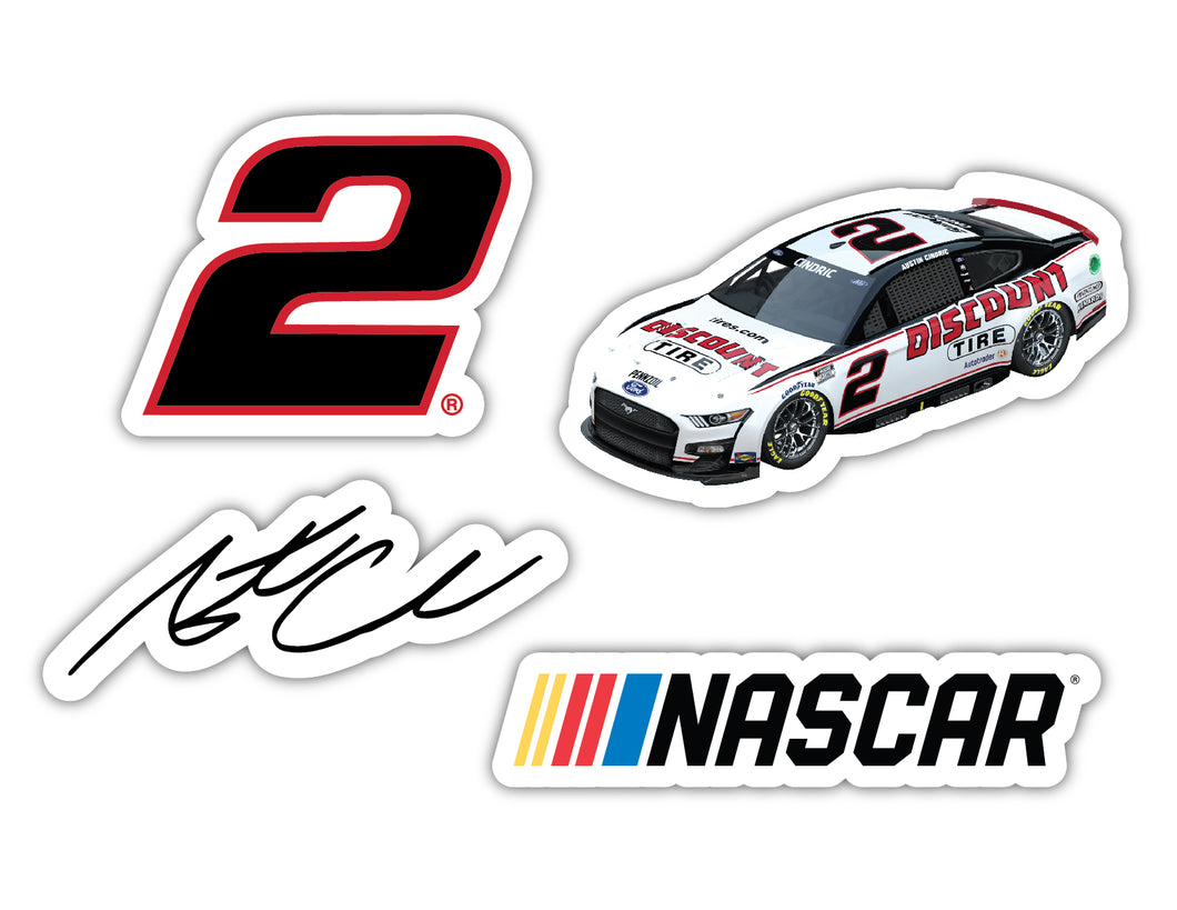 Austin Cindric #2 NASCAR Cup Series 4 Pack Laser Cut Decal