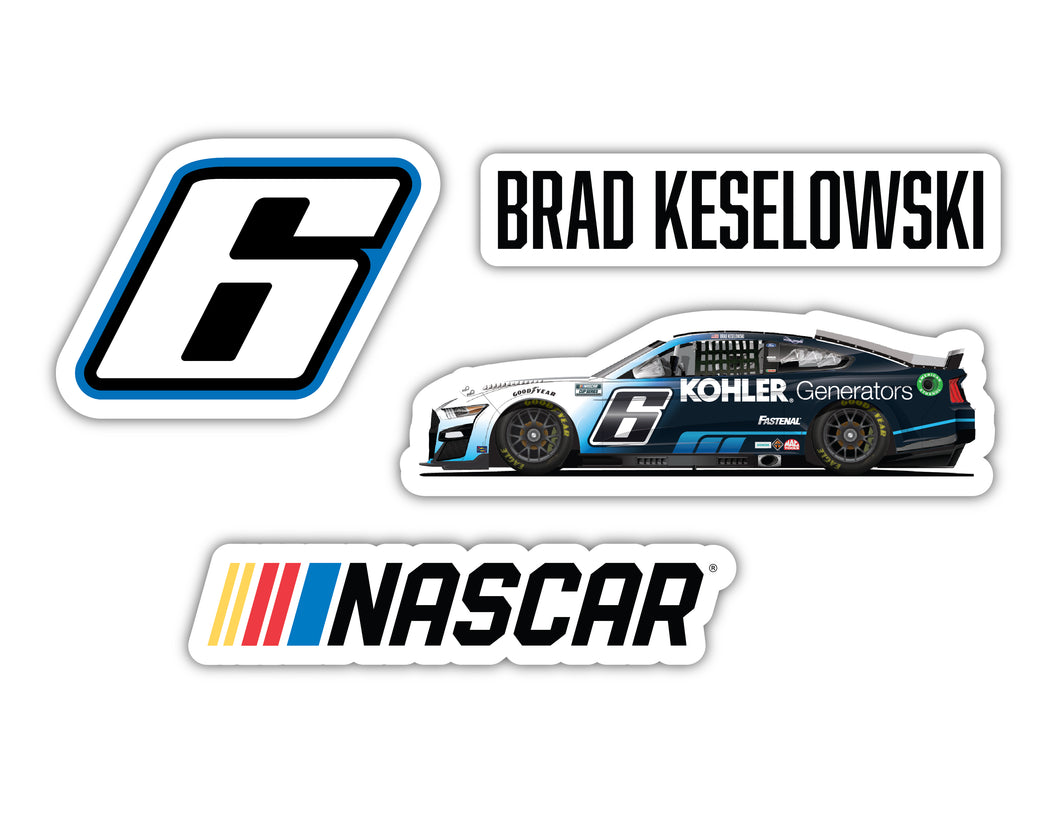 Brad Keselowski #6 NASCAR Cup Series 4 Pack Laser Cut Decal New for 2022