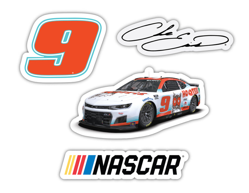 Chase Elliott Hooters #9 NASCAR Cup Series 4 Pack Laser Cut Decal