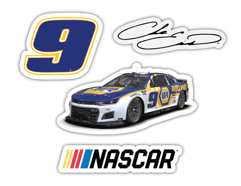 Chase Elliott #9 NASCAR Cup Series 4 Pack Laser Cut Decal