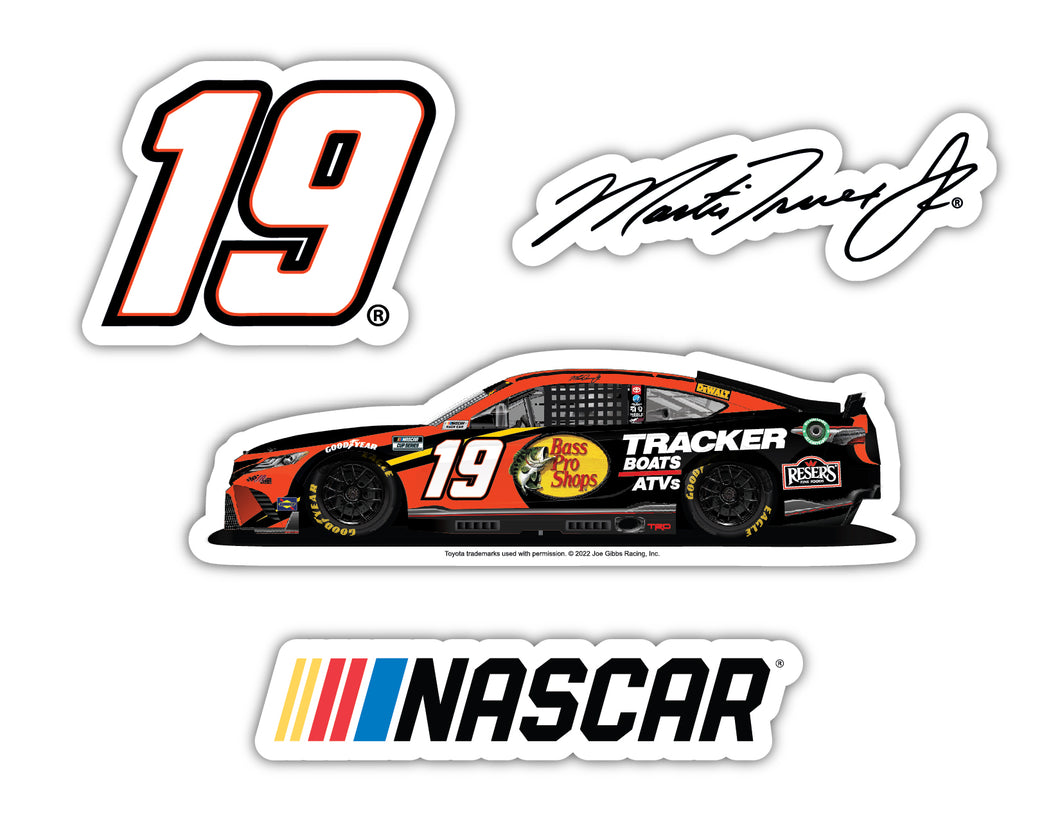 Martin Truex Jr. #19 NASCAR Cup Series 4 Pack Laser Cut Decal