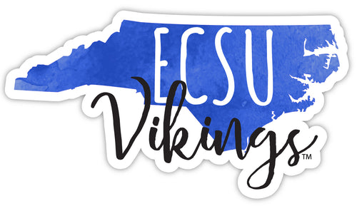 Elizabeth City State University 4-Inch Watercolor State Shaped NCAA Vinyl Decal Sticker for Fans, Students, and Alumni