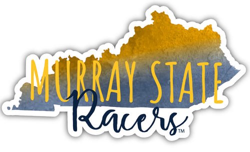 Murray State University 4-Inch Watercolor State Shaped NCAA Vinyl Decal Sticker for Fans, Students, and Alumni