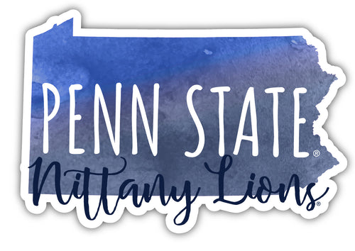 Penn State Nittany Lions 4-Inch Watercolor State Shaped NCAA Vinyl Decal Sticker for Fans, Students, and Alumni