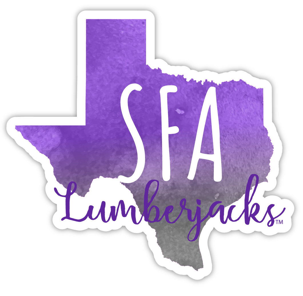 Stephen F. Austin State University 4-Inch Watercolor State Shaped NCAA Vinyl Decal Sticker for Fans, Students, and Alumni