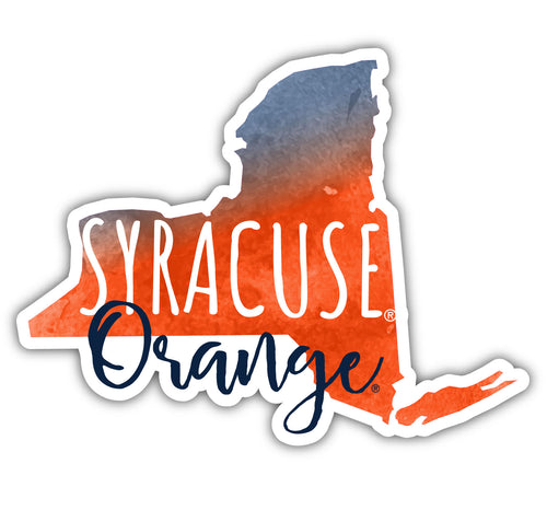 Syracuse Orange 4-Inch Watercolor State Shaped NCAA Vinyl Decal Sticker for Fans, Students, and Alumni