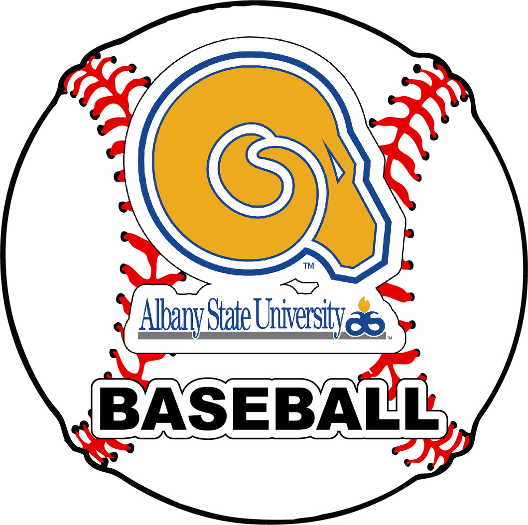 Albany State University 4-Inch Round Baseball NCAA Passion Vinyl Decal Sticker