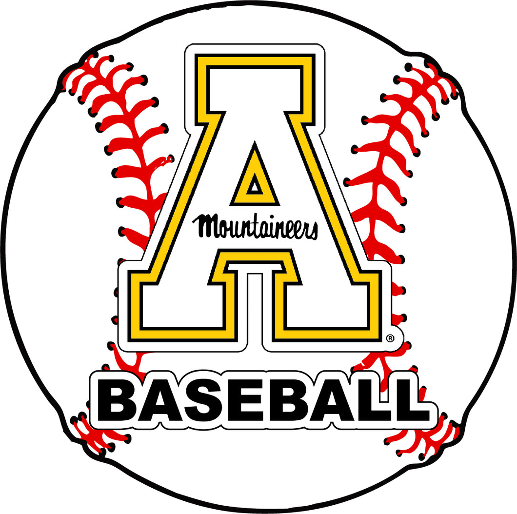 Appalachian State 4-Inch Round Baseball NCAA Passion Vinyl Decal Sticker