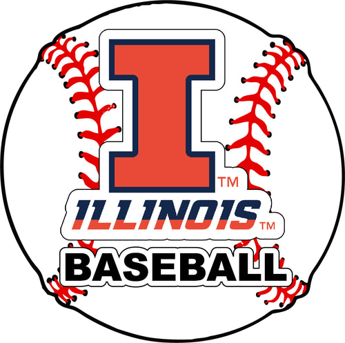 Illinois Fighting Illini 4-Inch Round Baseball NCAA Passion Vinyl Decal Sticker