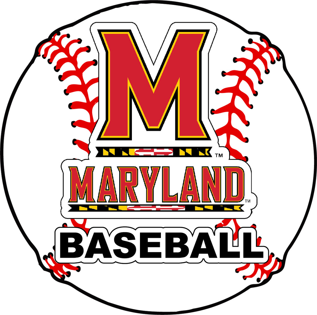 Maryland Terrapins 4-Inch Round Baseball NCAA Passion Vinyl Decal Sticker