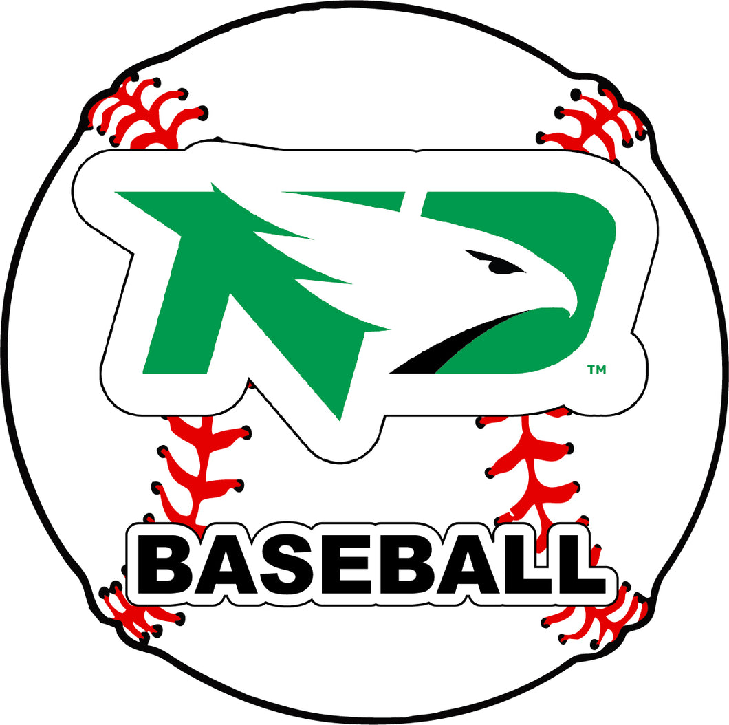 North Dakota Fighting Hawks 4-Inch Round Baseball NCAA Passion Vinyl Decal Sticker