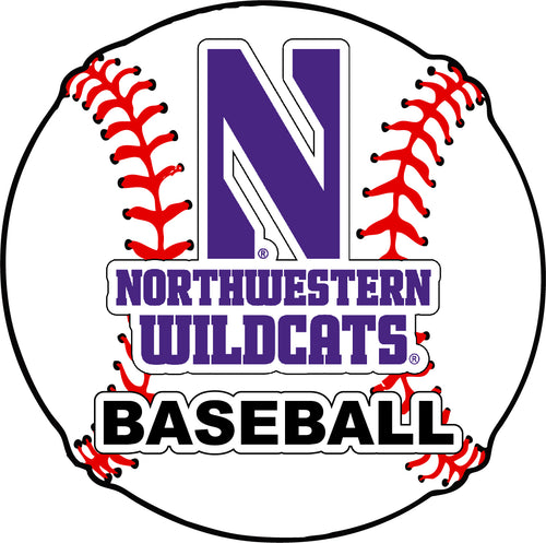 Northwestern University Wildcats 4-Inch Round Baseball NCAA Passion Vinyl Decal Sticker