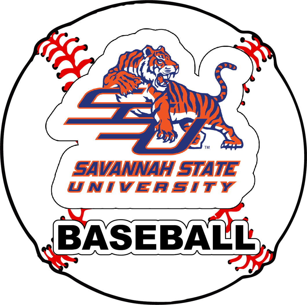 Savannah State University 4-Inch Round Baseball NCAA Passion Vinyl Decal Sticker