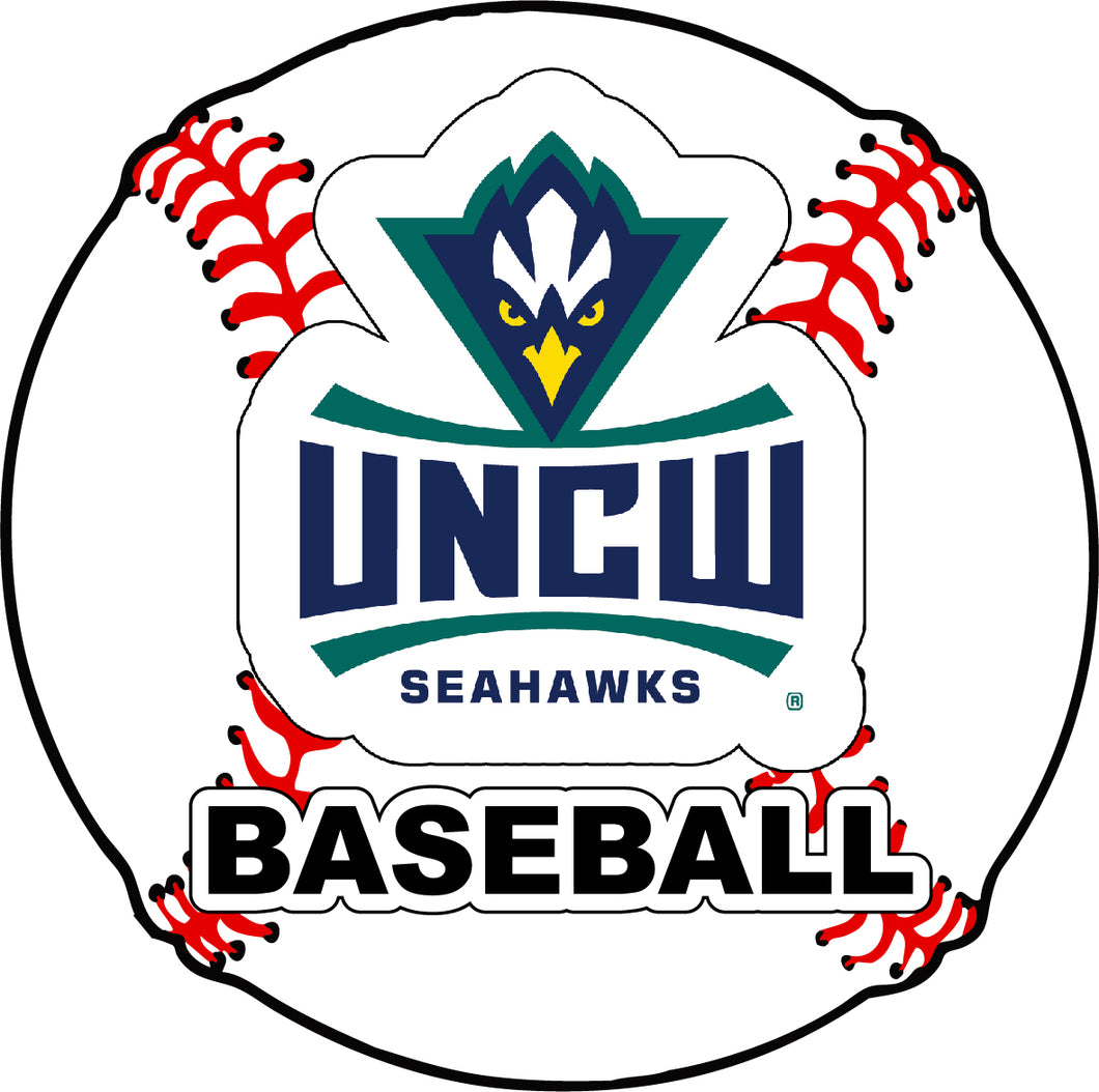 North Carolina Wilmington Seahawks 4-Inch Round Baseball NCAA Passion Vinyl Decal Sticker
