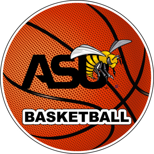 Alabama State University 4-Inch Round Basketball NCAA Hoops Pride Vinyl Decal Sticker