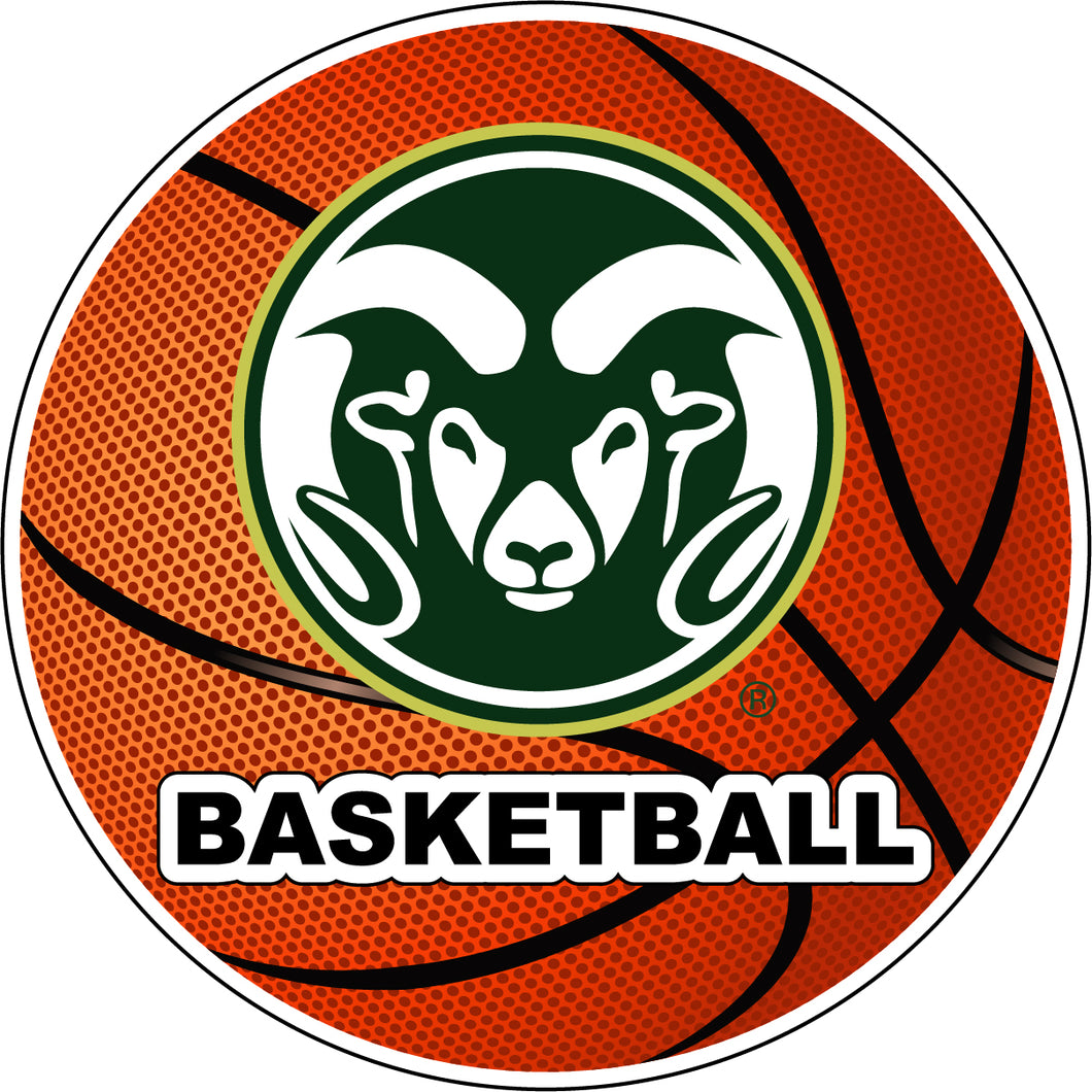 Colorado State Rams 4-Inch Round Basketball Vinyl Decal Sticker