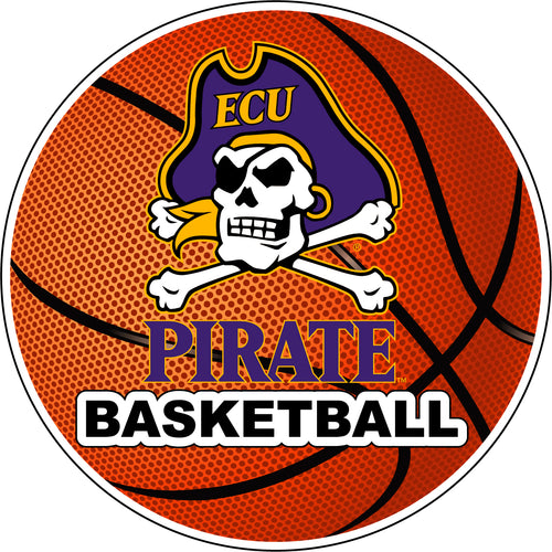 East Carolina Pirates 4-Inch Round Basketball NCAA Hoops Pride Vinyl Decal Sticker
