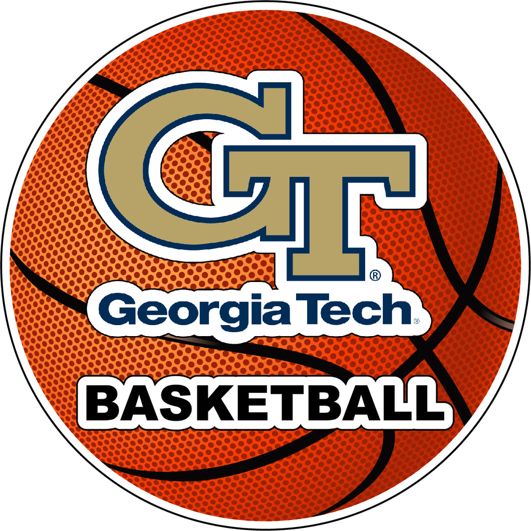 Georgia Tech Yellow Jackets 4-Inch Round Basketball NCAA Hoops Pride Vinyl Decal Sticker