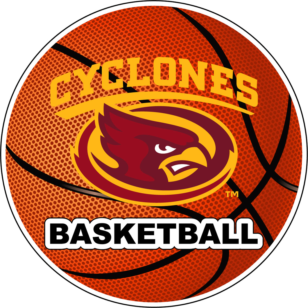 Iowa State Cyclones 4-Inch Round Basketball NCAA Hoops Pride Vinyl Decal Sticker