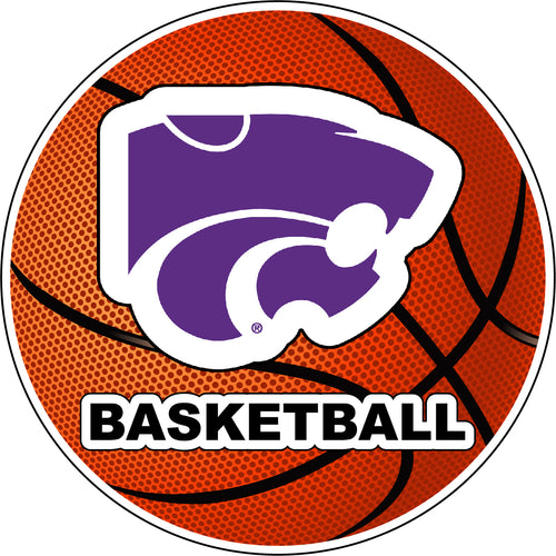 Kansas State Wildcats 4-Inch Round Basketball NCAA Hoops Pride Vinyl Decal Sticker