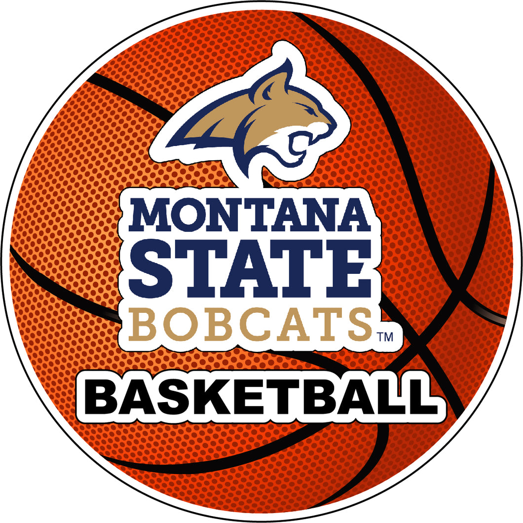 Montana State Bobcats 4-Inch Round Basketball NCAA Hoops Pride Vinyl Decal Sticker