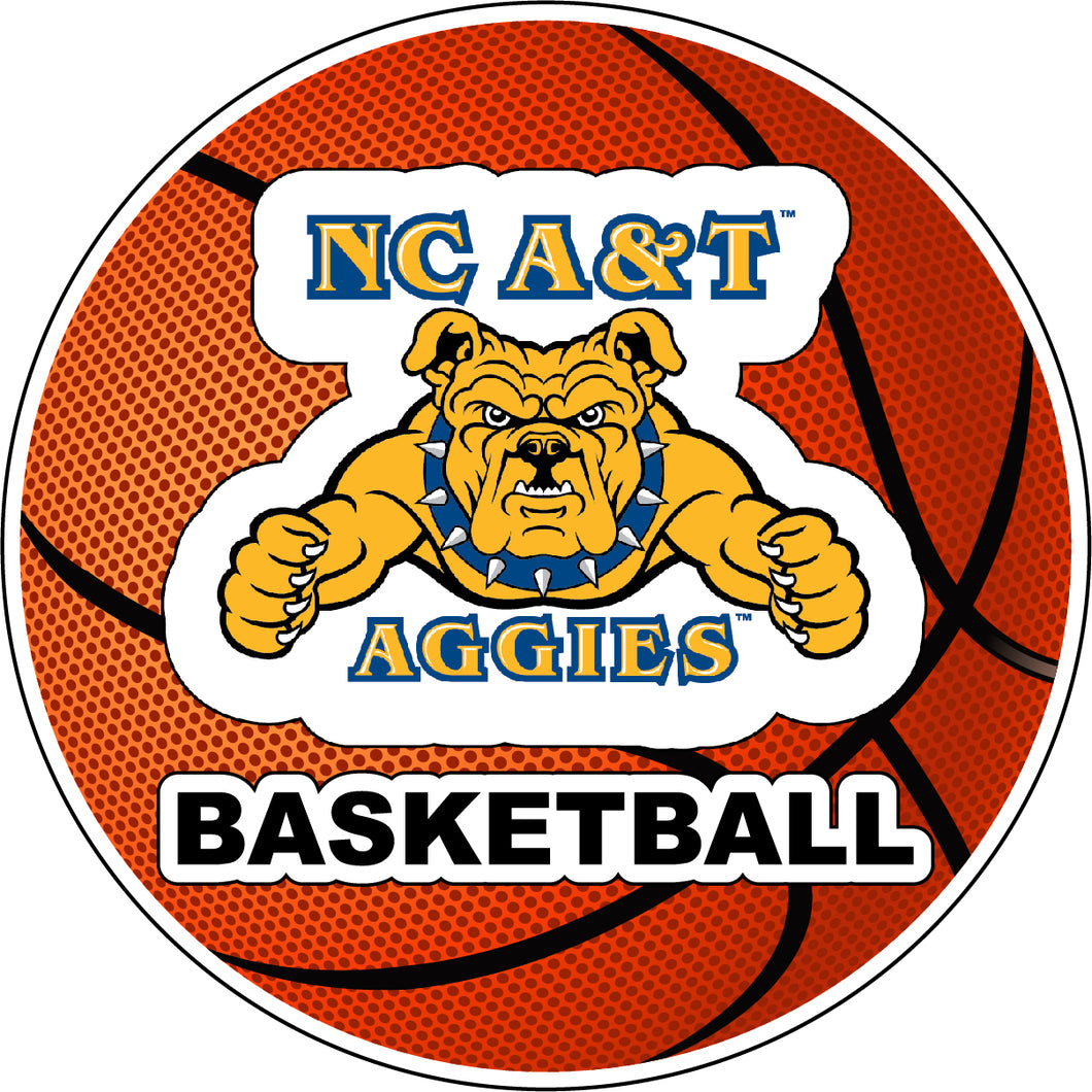 North Carolina A&T State Aggies 4-Inch Round Basketball NCAA Hoops Pride Vinyl Decal Sticker
