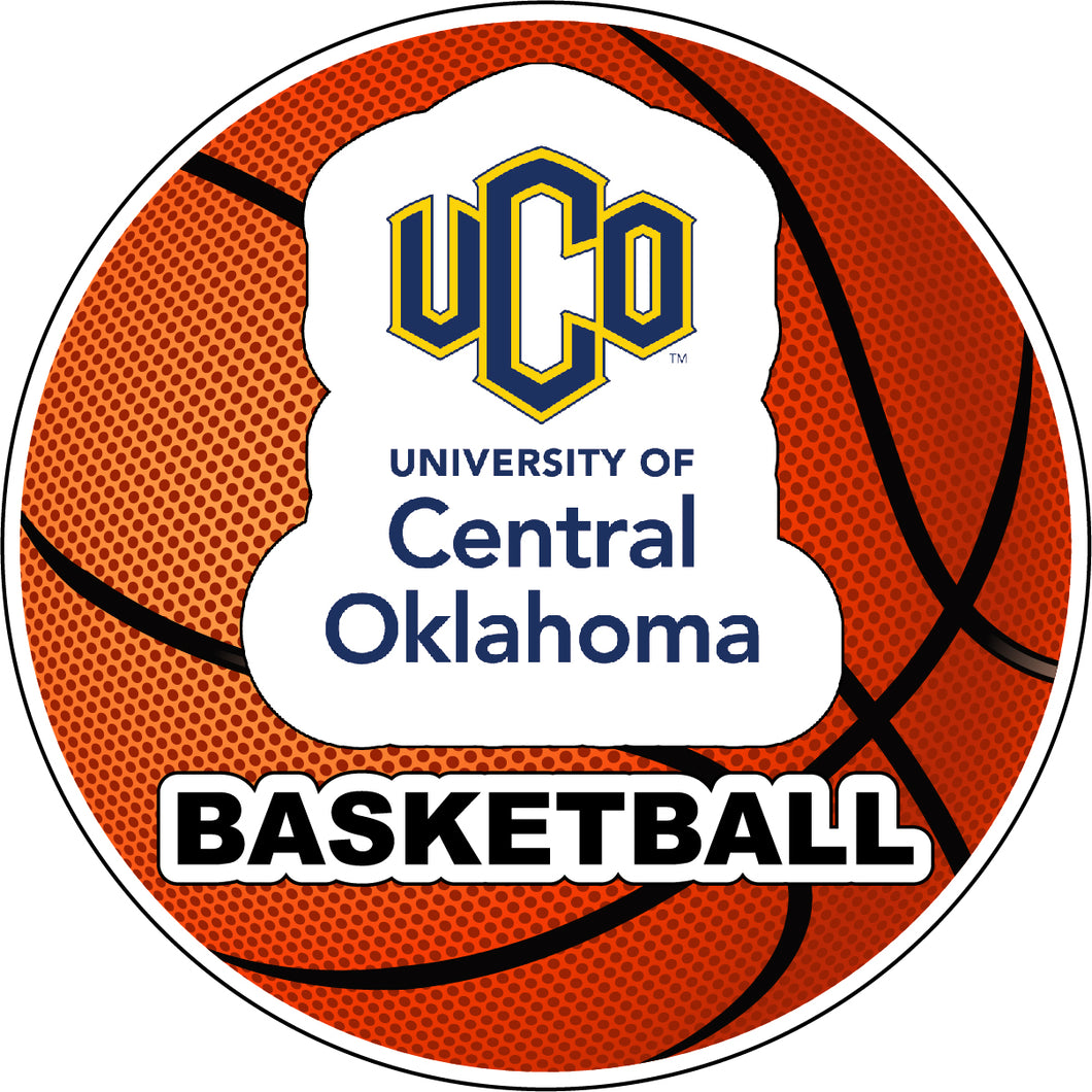 University of Central Oklahoma Bronchos 4-Inch Round Basketball Vinyl Decal Sticker