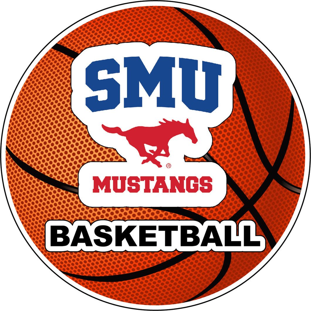 Southern Methodist University 4-Inch Round Basketball NCAA Hoops Pride Vinyl Decal Sticker
