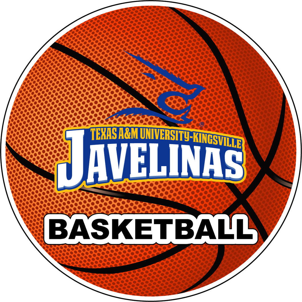 Texas A&M Kingsville Javelinas 4-Inch Round Basketball NCAA Hoops Pride Vinyl Decal Sticker