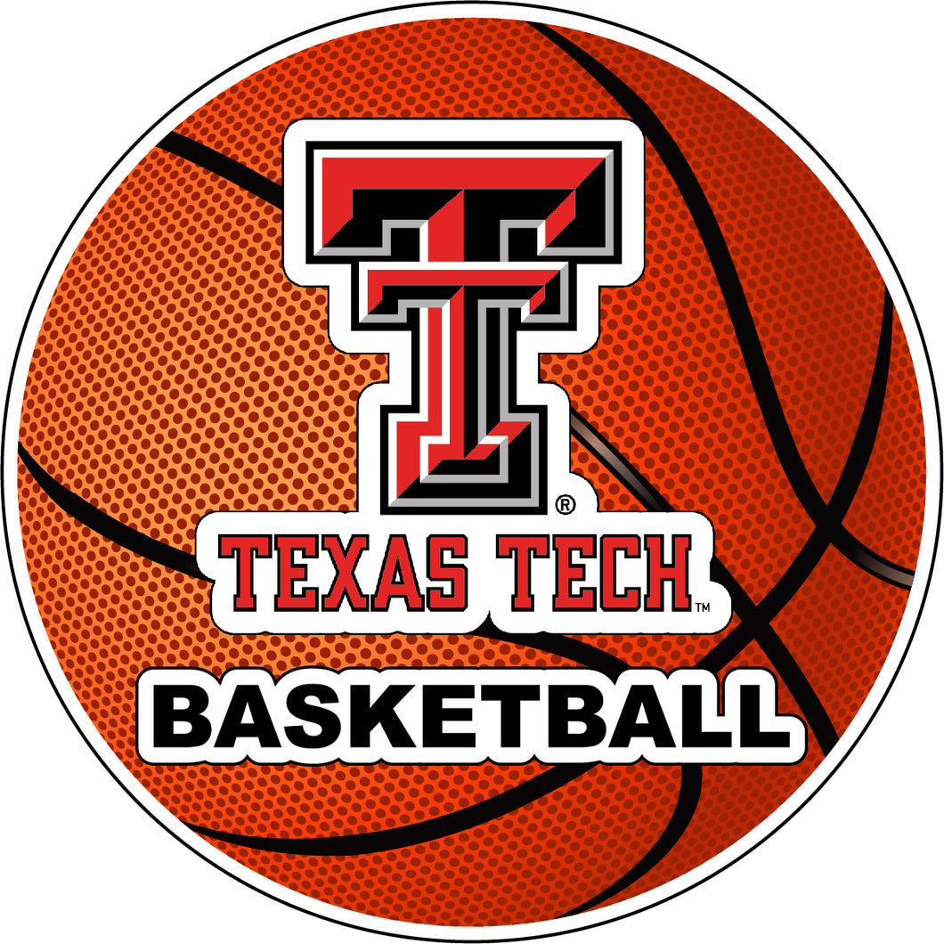 Texas Tech Red Raiders 4-Inch Round Basketball NCAA Hoops Pride Vinyl Decal Sticker