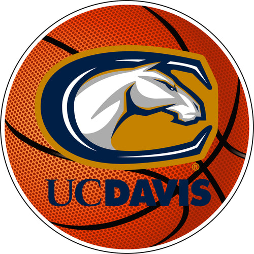 UC Davis Aggies 4-Inch Round Basketball NCAA Hoops Pride Vinyl Decal Sticker