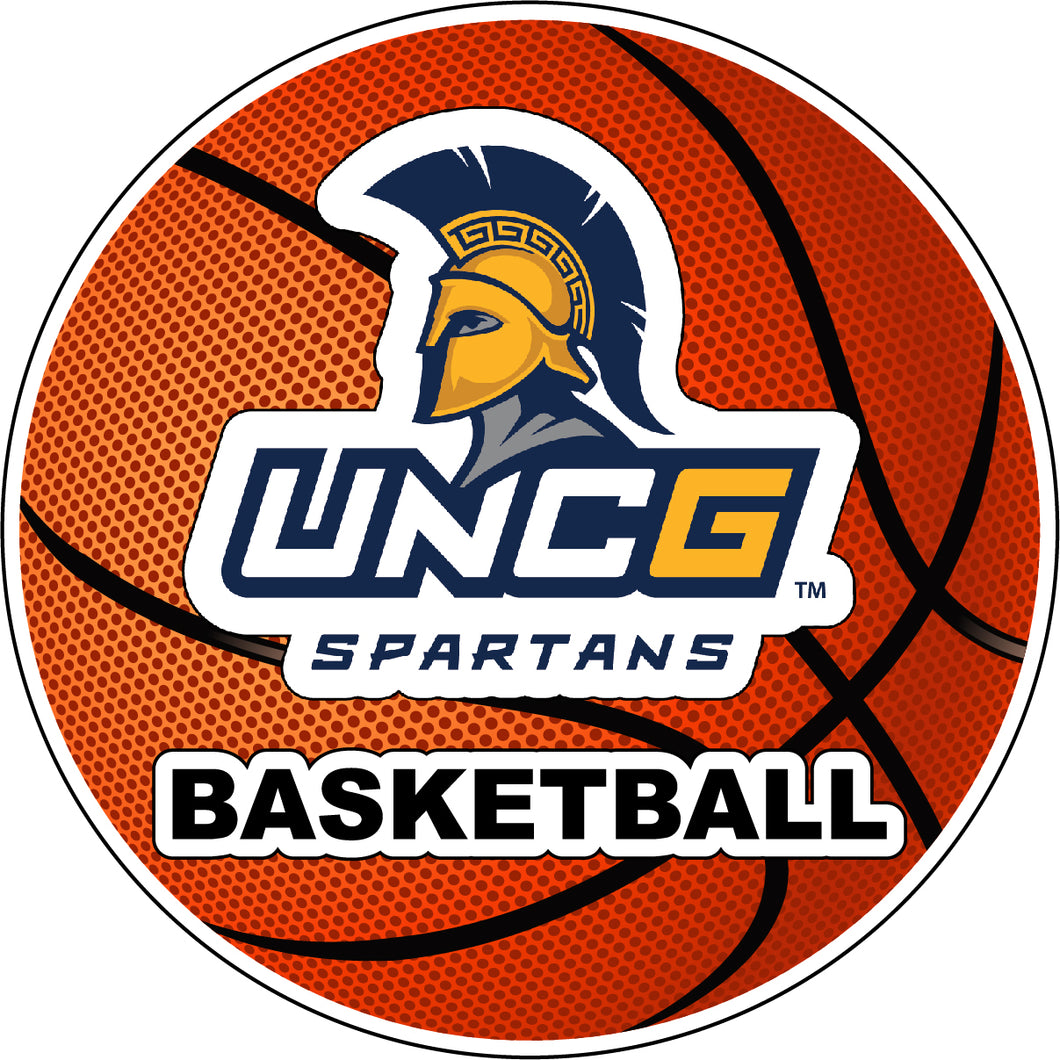 North Carolina Greensboro Spartans 4-Inch Round Basketball NCAA Hoops Pride Vinyl Decal Sticker