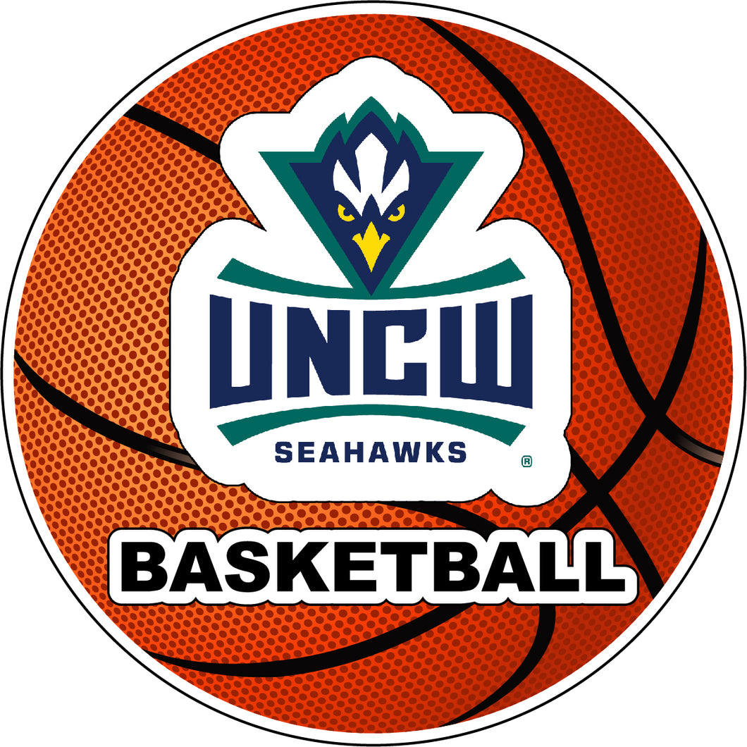 North Carolina Wilmington Seahawks 4-Inch Round Basketball Vinyl Decal Sticker