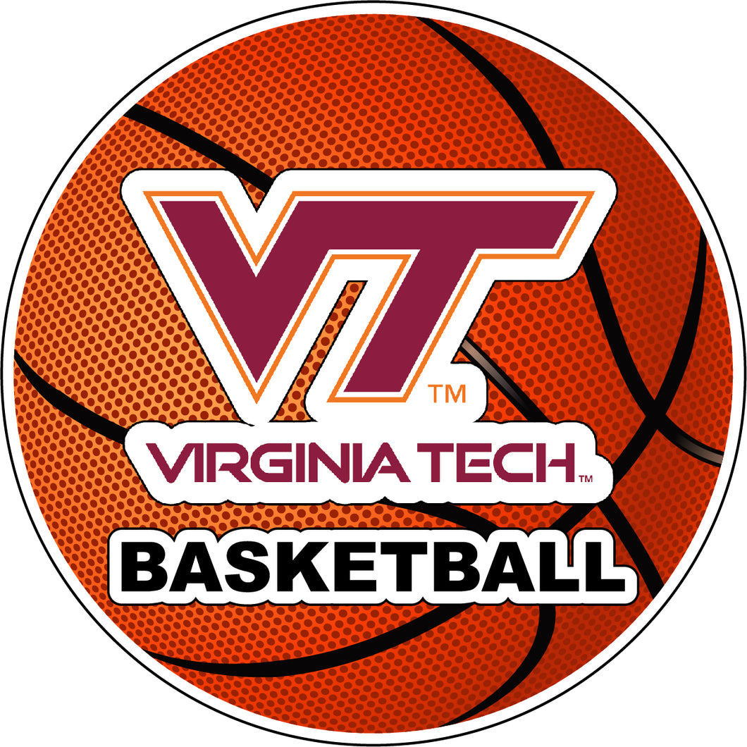 Virginia Tech Hokies 4-Inch Round Basketball NCAA Hoops Pride Vinyl Decal Sticker