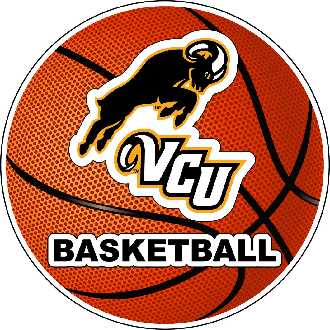 Virginia Commonwealth 4-Inch Round Basketball NCAA Hoops Pride Vinyl Decal Sticker