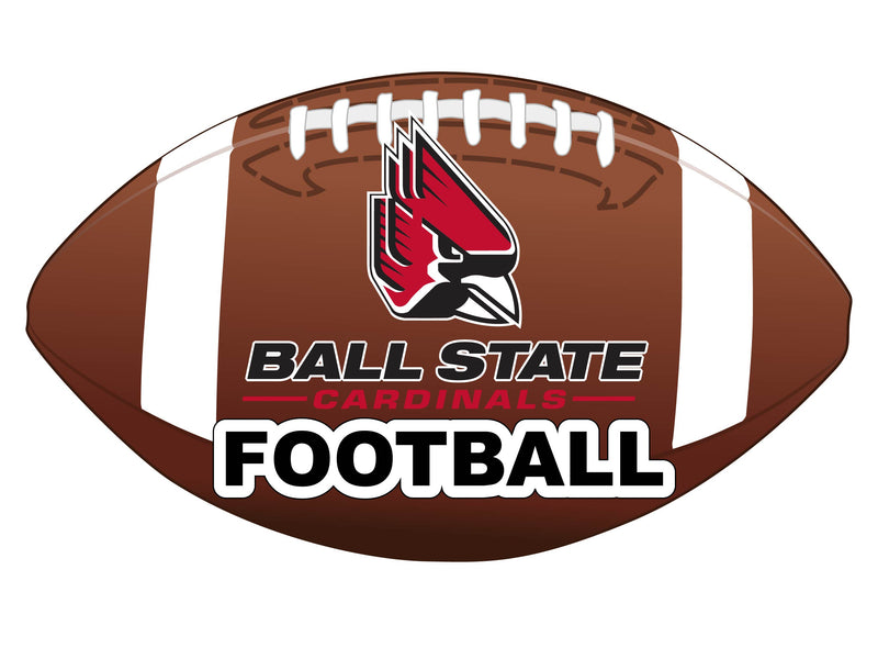 Ball State University 4-Inch Round Football NCAA Gridiron Glory Vinyl Decal Sticker