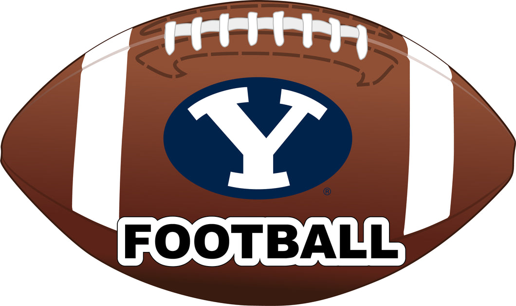 Brigham Young Cougars 4-Inch Round Football NCAA Gridiron Glory Vinyl Decal Sticker