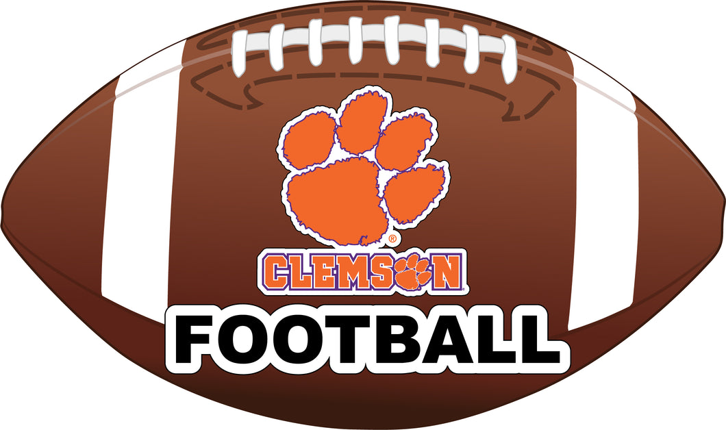 Clemson Tigers 4-Inch Round Football NCAA Gridiron Glory Vinyl Decal Sticker