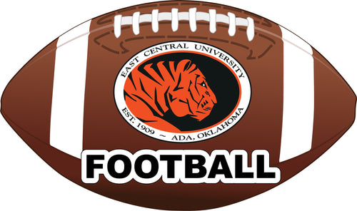 East Central University Tigers 4-Inch Round Football NCAA Gridiron Glory Vinyl Decal Sticker