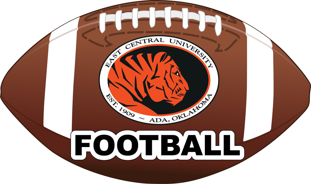East Central University Tigers 4-Inch Round Football NCAA Gridiron Glory Vinyl Decal Sticker