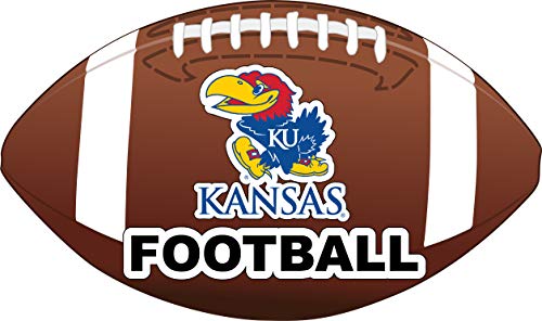 Kansas Jayhawks 4-Inch Round Football NCAA Gridiron Glory Vinyl Decal Sticker