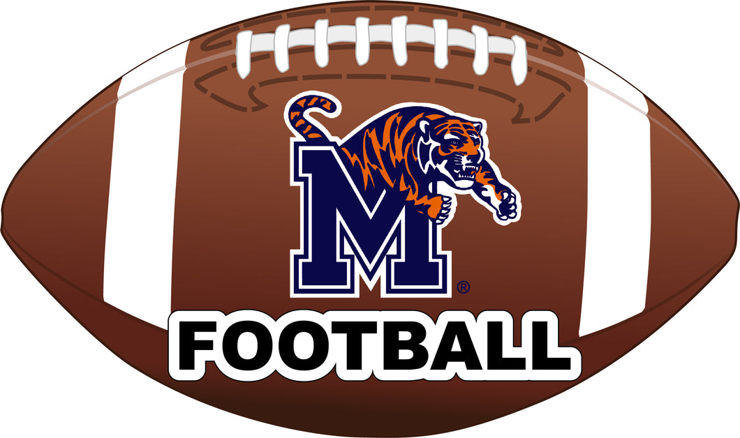 Memphis Tigers 4-Inch Round Football NCAA Gridiron Glory Vinyl Decal Sticker