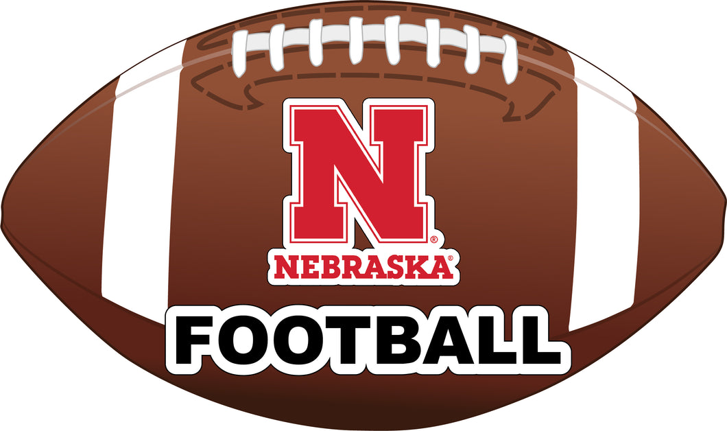 Nebraska Cornhuskers 4-Inch Round Football NCAA Gridiron Glory Vinyl Decal Sticker