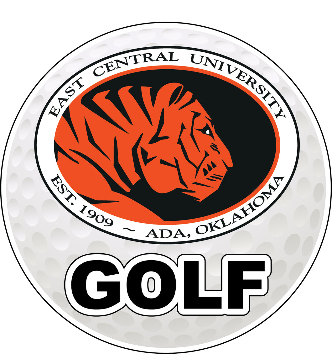 East Central University Tigers 4-Inch Round Golf NCAA Fairway Fervor Vinyl Decal Sticker