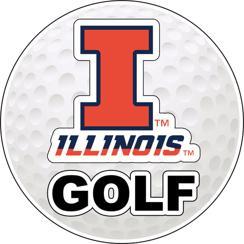 Illinois Fighting Illini 4-Inch Round Golf NCAA Fairway Fervor Vinyl Decal Sticker