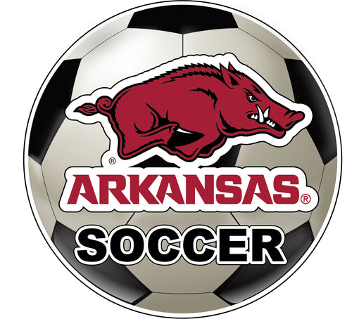 Arkansas Razorbacks 4-Inch Round Soccer Ball NCAA Soccer Passion Vinyl Sticker