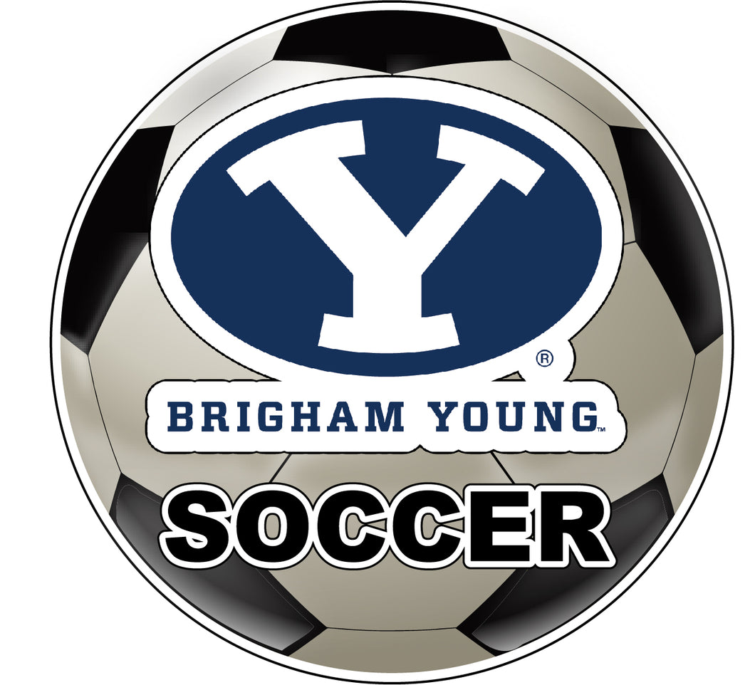 Brigham Young Cougars 4-Inch Round Soccer Ball NCAA Soccer Passion Vinyl Sticker