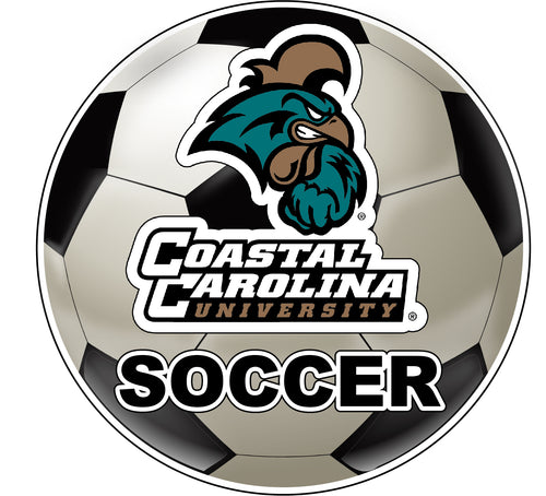 Coastal Carolina University 4-Inch Round Soccer Ball NCAA Soccer Passion Vinyl Sticker